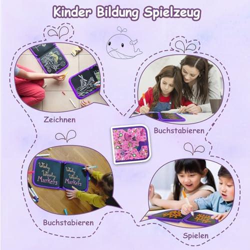 Activity-board  Malbuch für Kinder mit 12 Stiften, Graffiti-Zeichentafel, Graffiti-Buch, wiederverwendbar, tragbar, abwischbar 