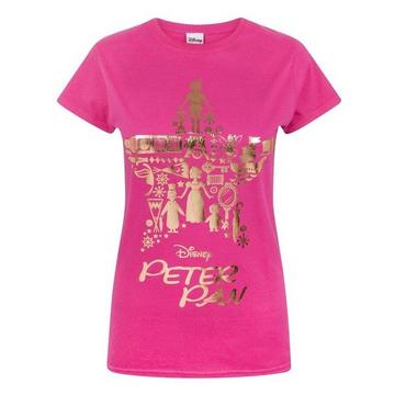 Disney Tshirt rose imprimé doré