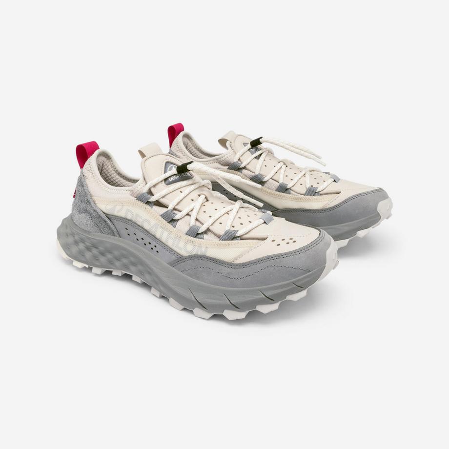 DECATHLON Wildleder Sneakers Sneakers aus Leder MTC-X, Lifetech, Weiss/Grau/Rosa 