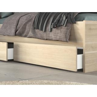 Vente-unique Bett 140 x 190/200 cm mit Lattenrost + Matratze - Naturfarben - TENALIA II  