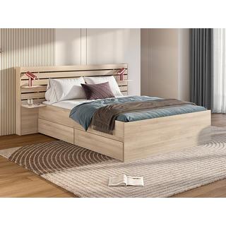 Vente-unique Bett 140 x 190/200 cm mit Lattenrost + Matratze - Naturfarben - TENALIA II  