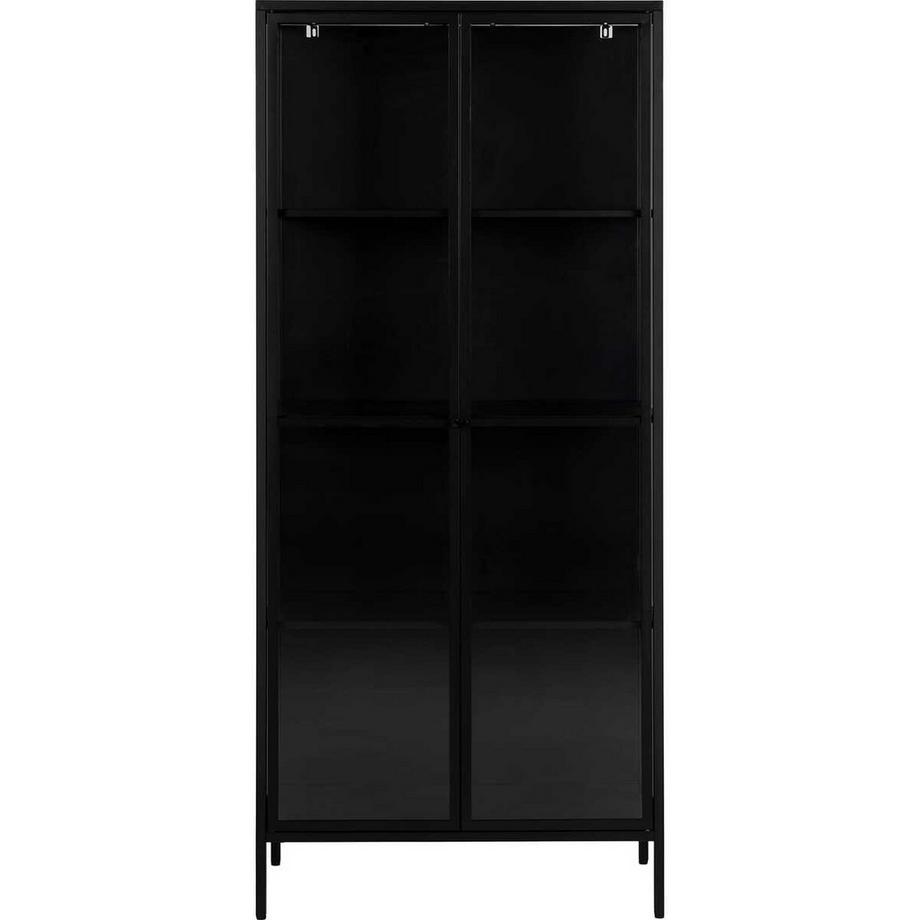 mutoni Vitrine Langholm métal noir 80x180  