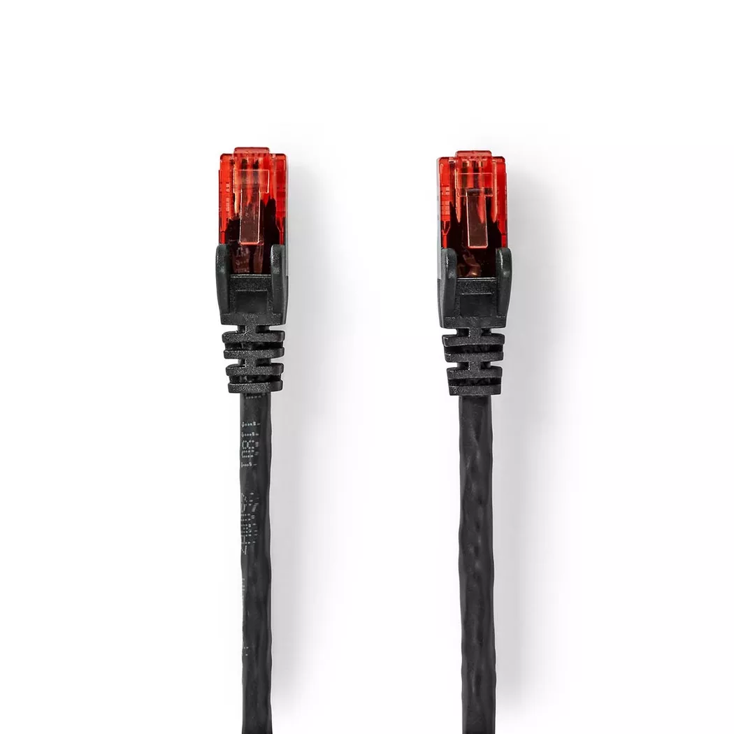 Nedis – CAT6 Netzwerkkabel | RJ45 Stecker U/UTP 50,0 m Outdoor Rund PE Schwarz Etikett, One Size