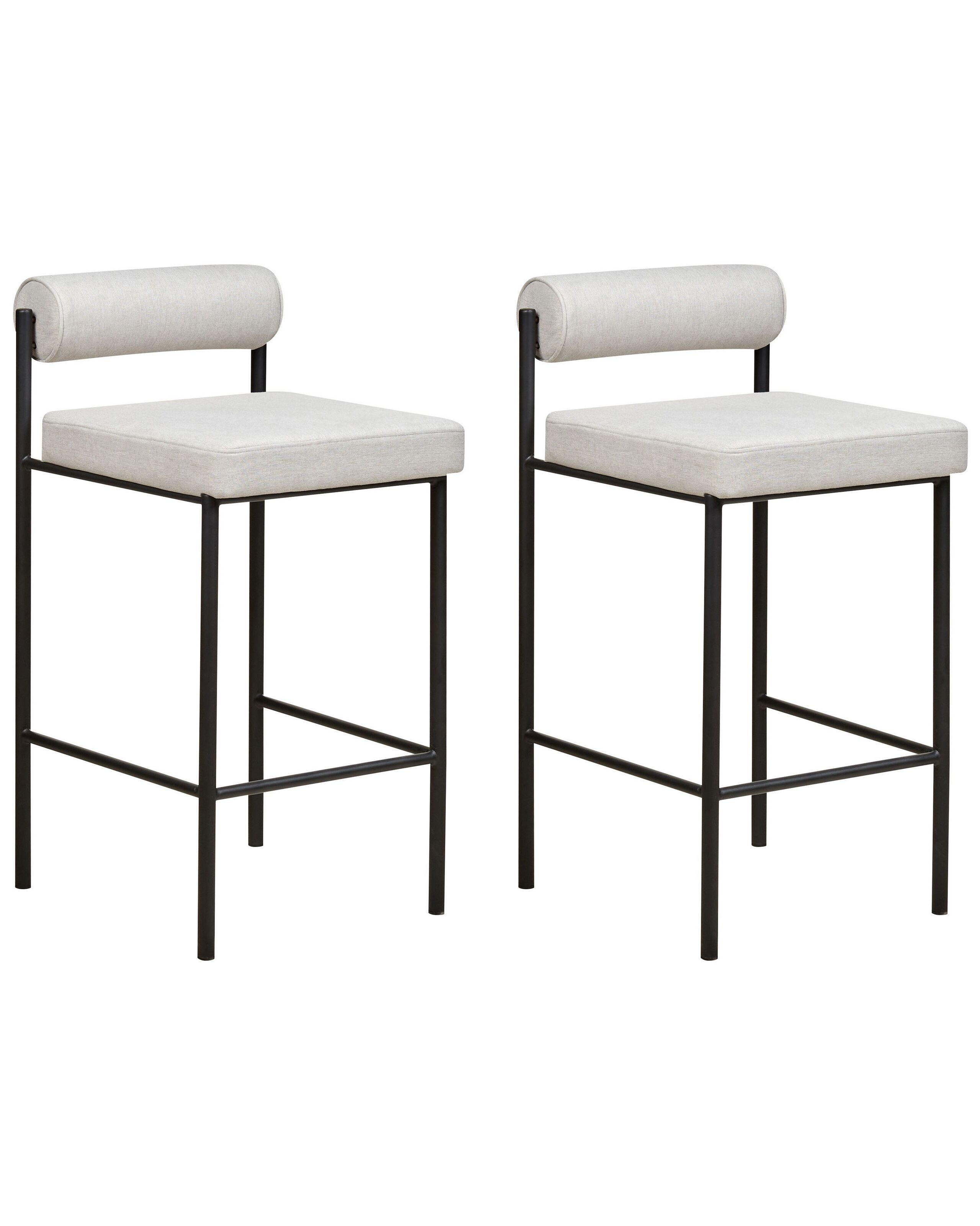 Beliani Lot de 2 chaises de bar en Polyester Moderne AMAYA  