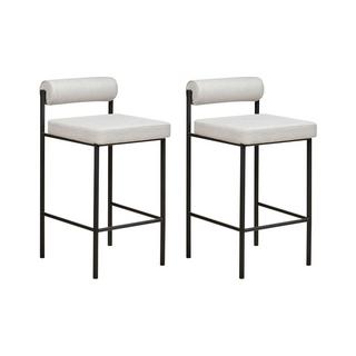 Beliani Lot de 2 chaises de bar en Polyester Moderne AMAYA  