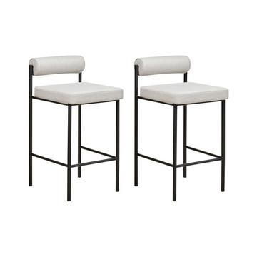 Lot de 2 chaises de bar en Polyester Moderne AMAYA