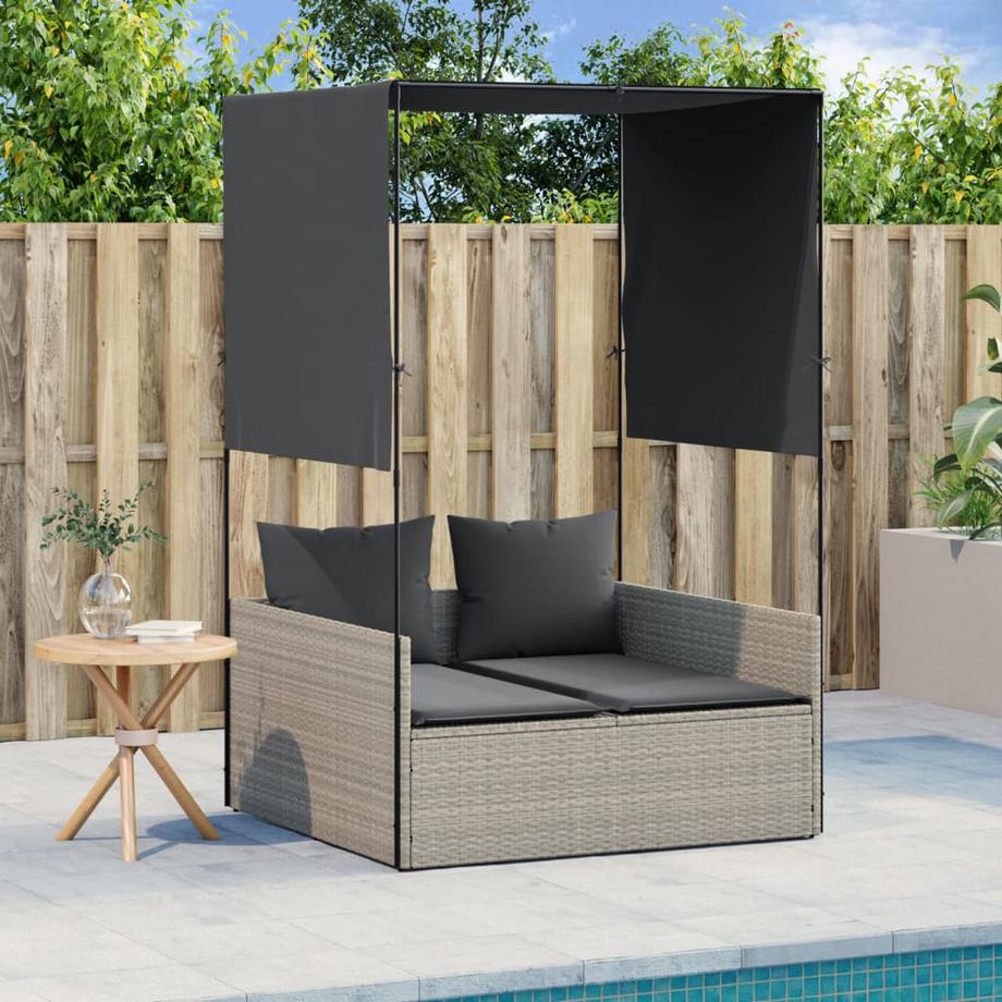 VidaXL Doppel-sonnenliege poly-rattan  