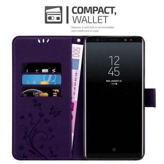 Cadorabo  Housse compatible avec Samsung Galaxy NOTE 8 - Coque de protection au design floral avec fermeture magnétique, fonction de support et emplacements pour cartes 