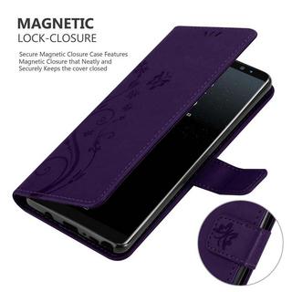 Cadorabo  Housse compatible avec Samsung Galaxy NOTE 8 - Coque de protection au design floral avec fermeture magnétique, fonction de support et emplacements pour cartes 