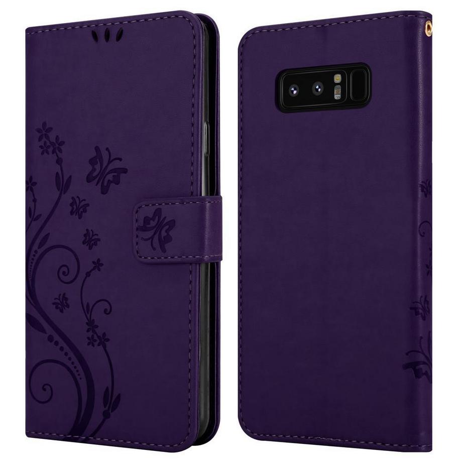 Cadorabo  Hülle für Samsung Galaxy NOTE 8 Blumen Design Magnetverschluss 