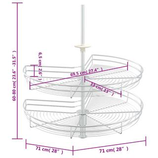 VidaXL Panier à 2 niveaux métallique de cuisine 270 degrés métal  