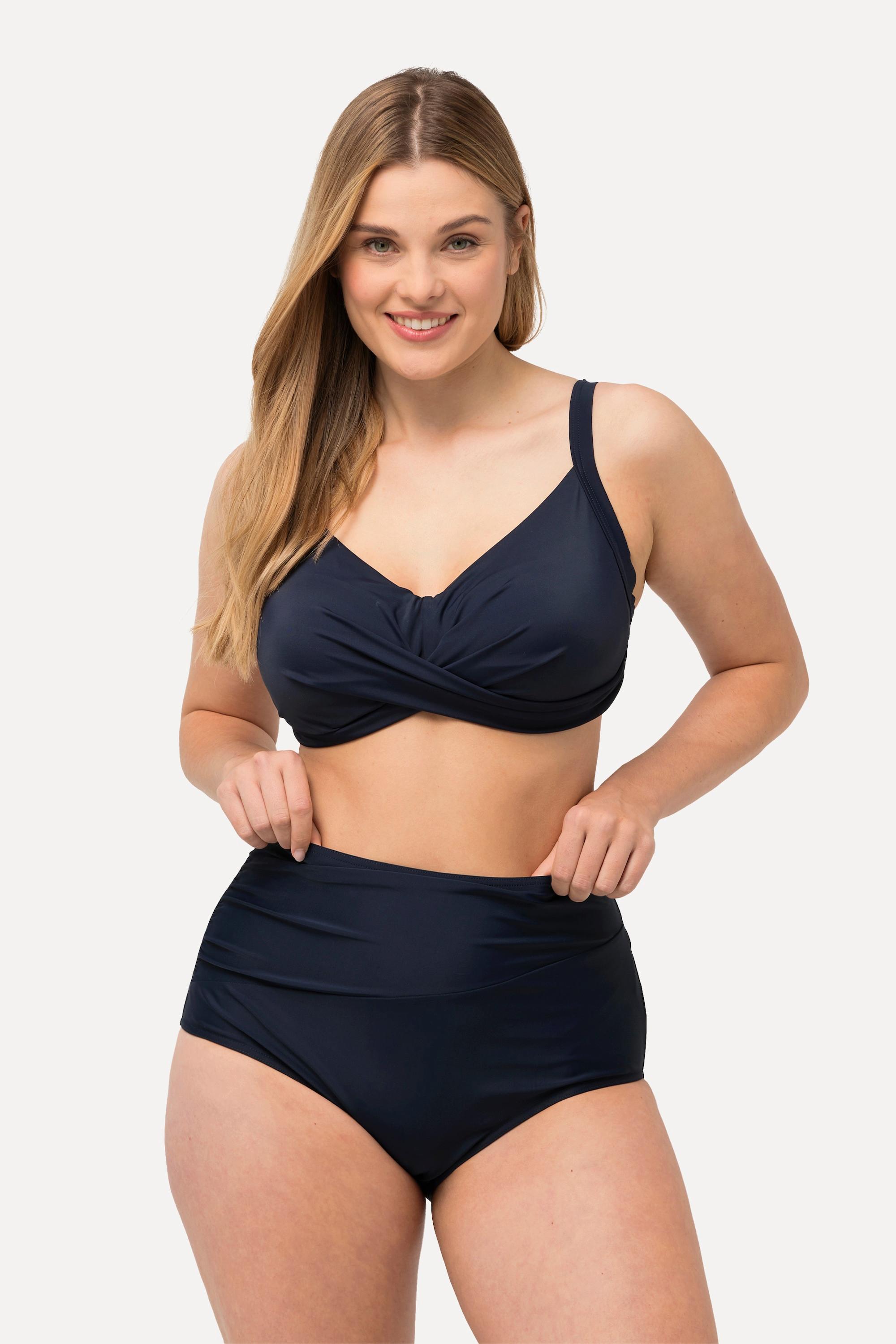 Ulla Popken  Bikini-Hose, Drapierung, High Waist 