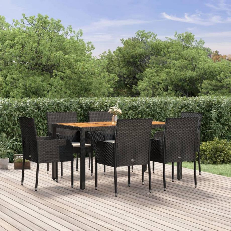 VidaXL Ensemble de salle à manger de jardin rotin synthétique  