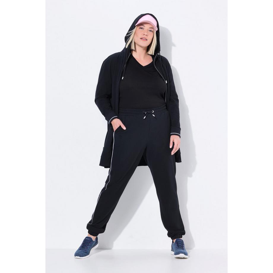 Ulla Popken  Pantalon de jogging, taille et bas de jambe élastiques, passepoil sur les côtés 