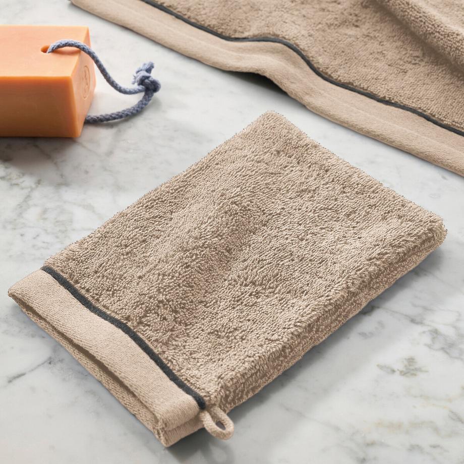 La Redoute Intérieurs Set mit 2 Waschhandschuhen aus gekämmter Baumwolle 675 gr/m2  