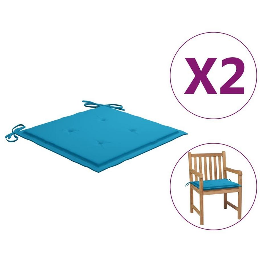 Coussins de chaise de jardin 2 pcs   50x50x3 cm