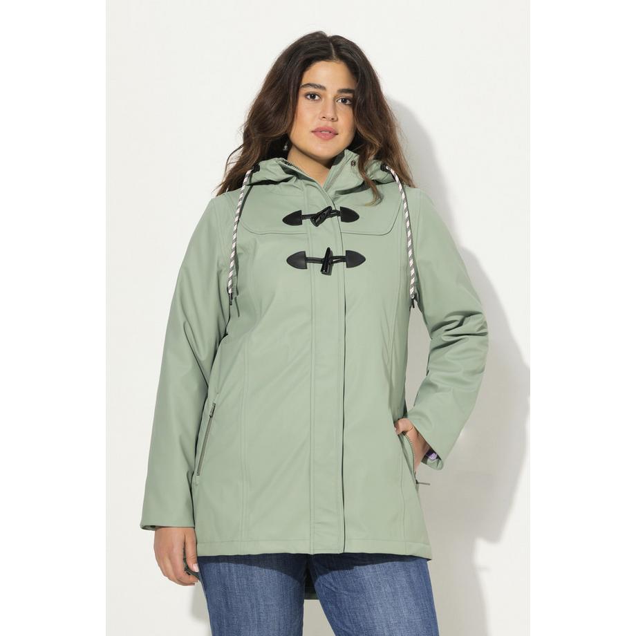 Ulla Popken Veste de pluie HYPRAR avec boutons brandebourg et capuche  