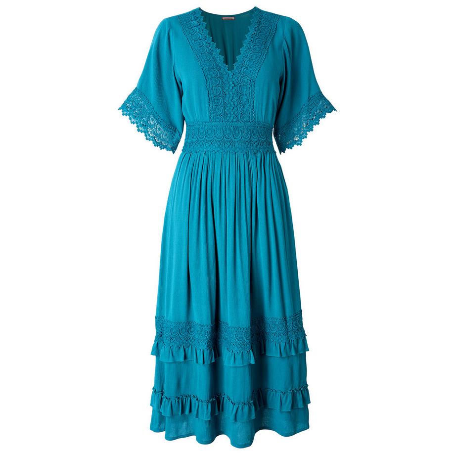 Joe Browns Robe bohème flatteuse en dentelle ourlet asymétrique  