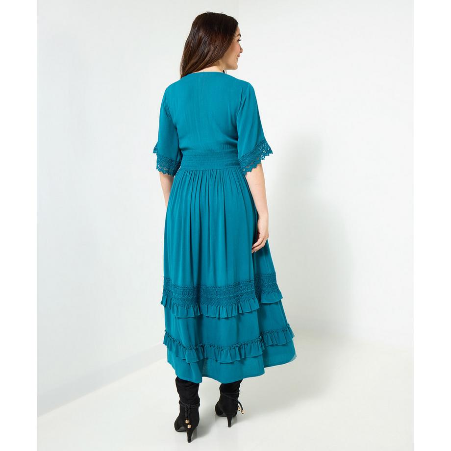 Joe Browns Robe bohème flatteuse en dentelle ourlet asymétrique  