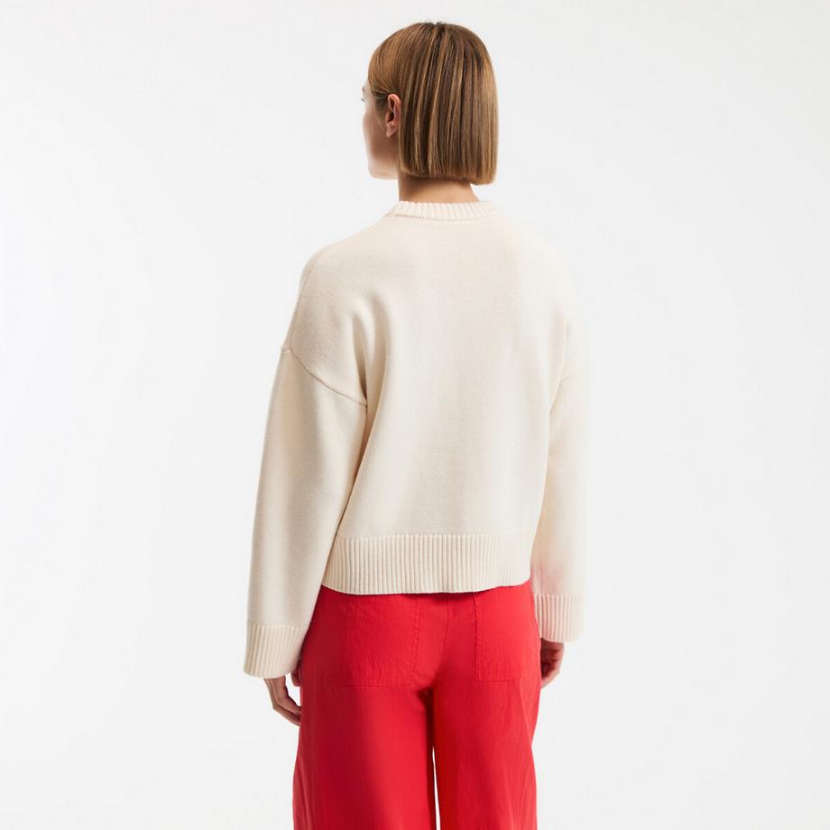 La Redoute Collections Pullover mit Rundhalsausschnitt  