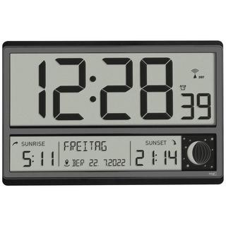 TFA Dostmann Horloge radiopilotée numérique XL avec lever de soleil et coucher de soleil  