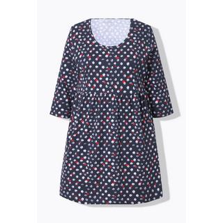 Ulla Popken  Longshirt, Punkte, A-Linie, Rundhals, 3/4-Arm 