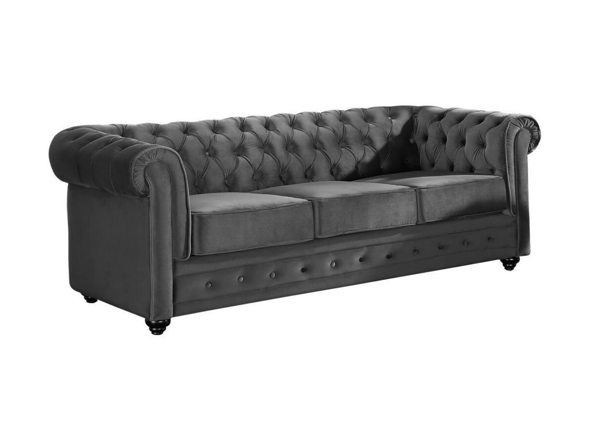 Vente-unique Couchgarnitur 3+1 CHESTERFIELD Samt  