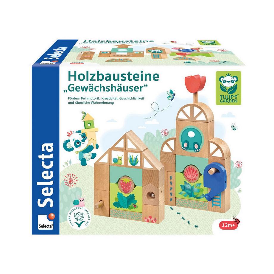 SELECTA  Holzbausteine Gewächshäuser (34Teile) 