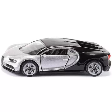 1508, Bugatti Chiron Sportwagen, Spielzeugauto für Kinder, Metall/Kunststoff, Silber/Schwarz, Öffnende Türen