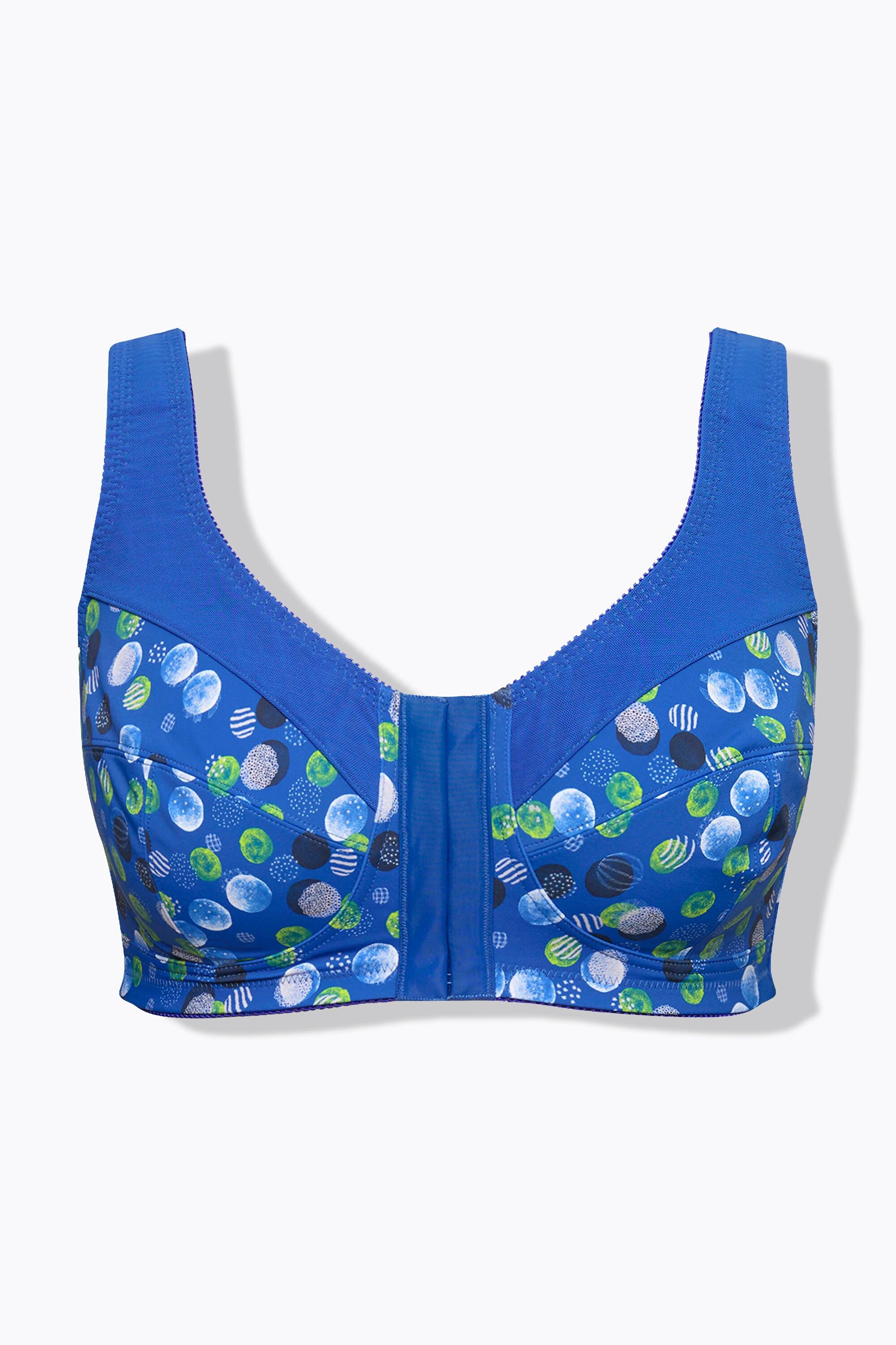 Ulla Popken  Soutien-gorge de maintien, fermeture à l'avant, motif à pois, bonnet C-F 