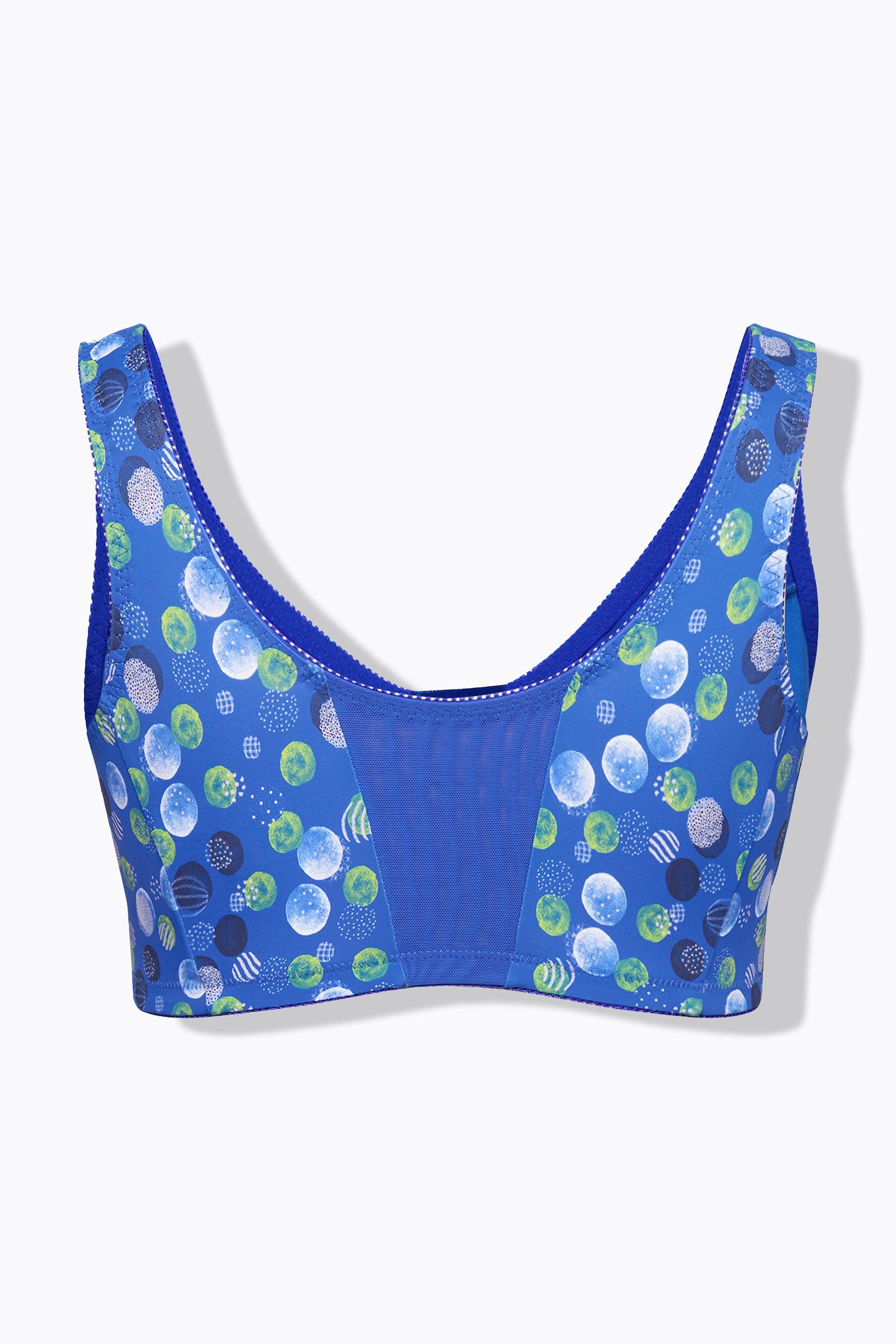 Ulla Popken  Soutien-gorge de maintien, fermeture à l'avant, motif à pois, bonnet C-F 