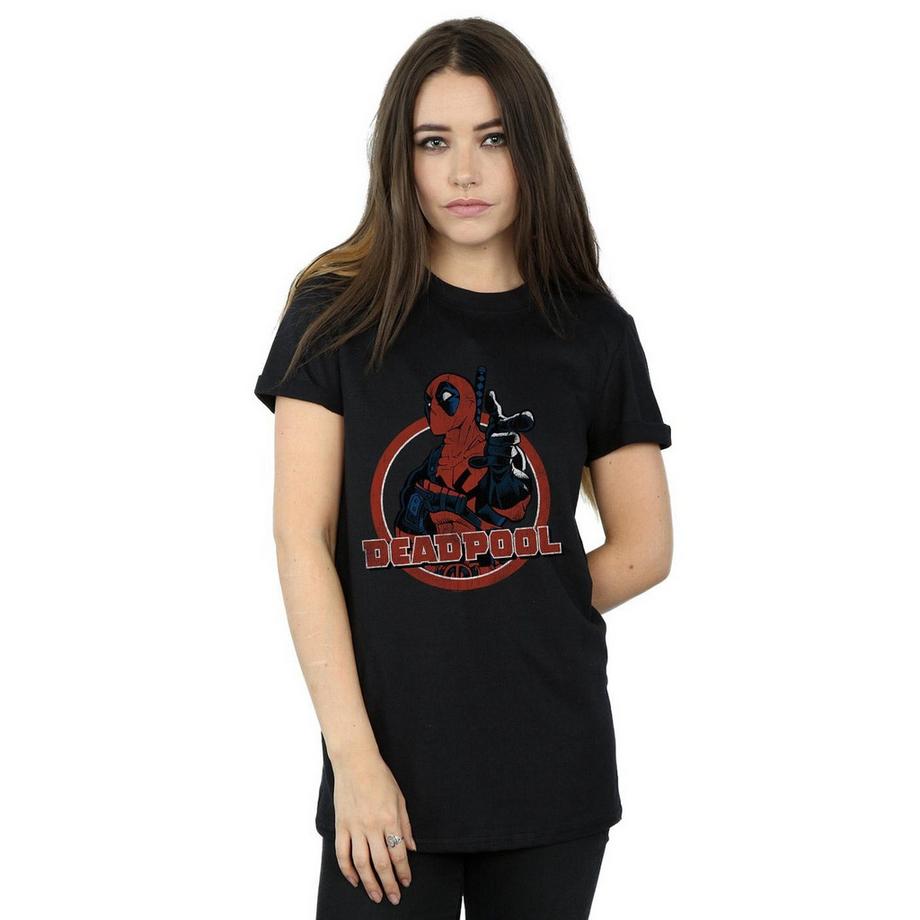 MARVEL Deadpool Pointing T-Shirt Stampata  