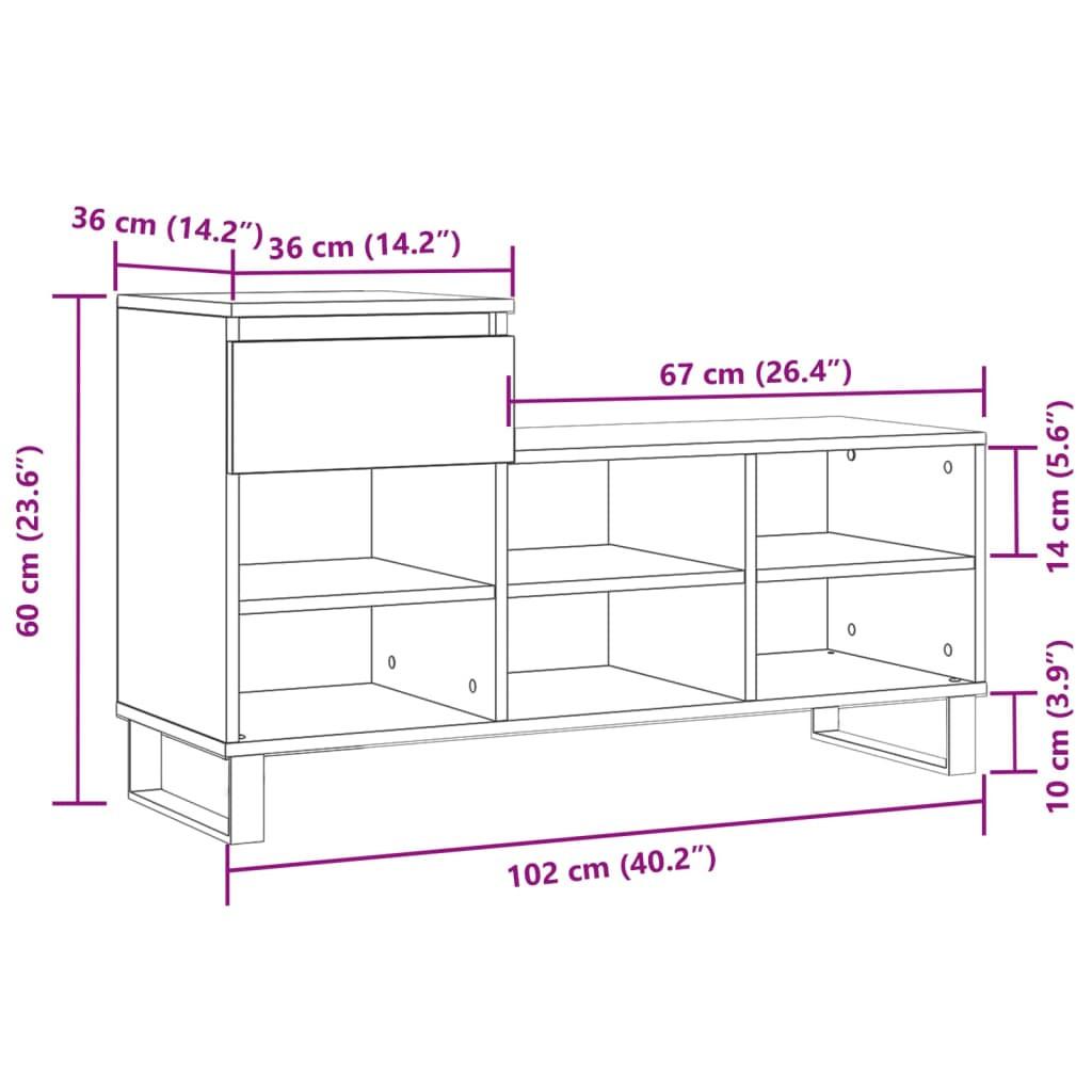 VidaXL Armoire à chaussures bois d'ingénierie  