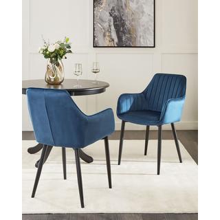 Beliani Set di 2 sedie da pranzo en Velluto Moderno WELLSTON  