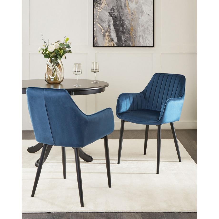 Beliani Set di 2 sedie da pranzo en Velluto Moderno WELLSTON  