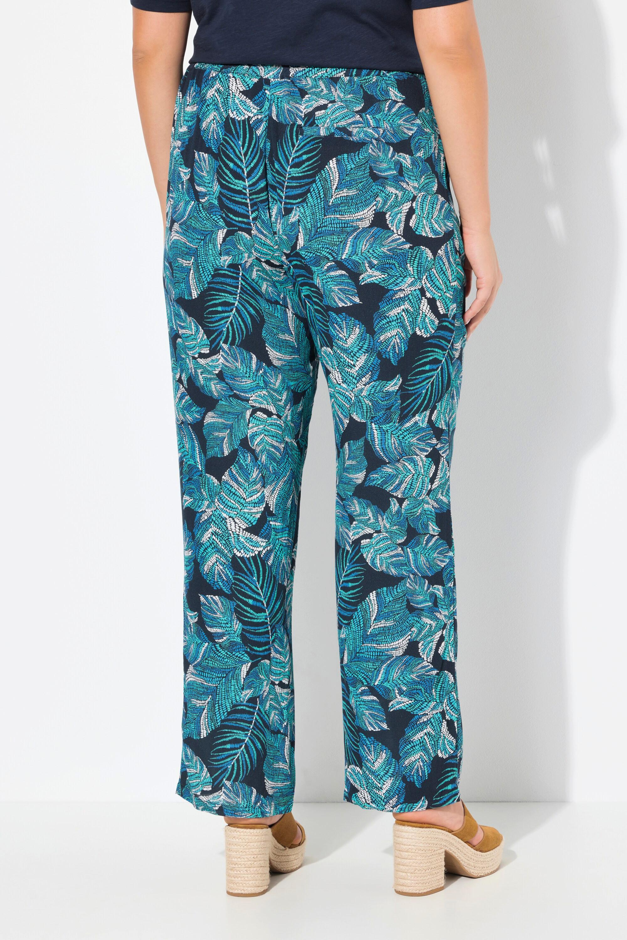 Ulla Popken Pantaloni Rose Gamba Larga Crêpe Cintura Elastica  