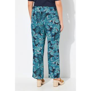 Ulla Popken Pantaloni Rose Gamba Larga Crêpe Cintura Elastica  