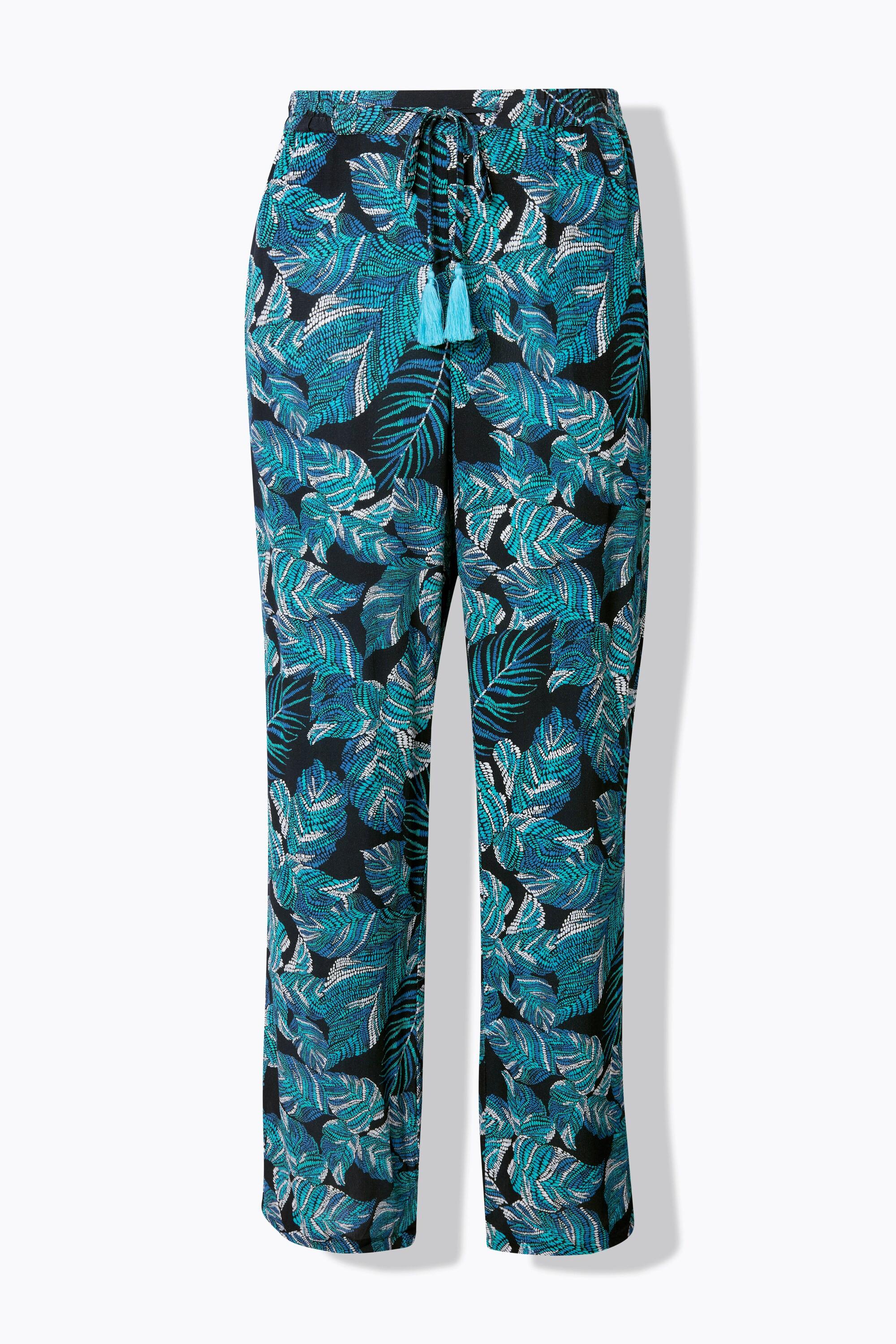 Ulla Popken Pantaloni Rose Gamba Larga Crêpe Cintura Elastica  