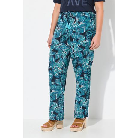 Ulla Popken Pantaloni Rose Gamba Larga Crêpe Cintura Elastica  