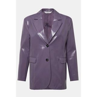 Studio Untold Blazer Wide Shape Lackleder-Optik Langarm  