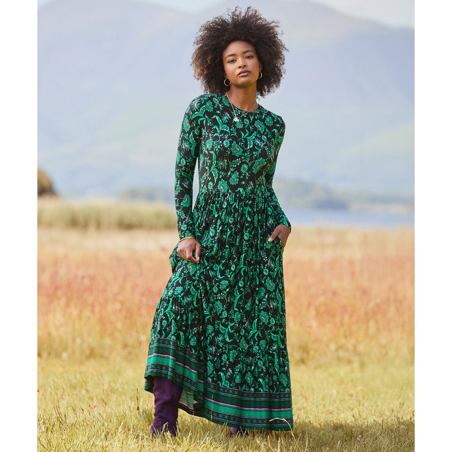 Joe Browns Boho Jerseykleid mit floralem Bordürenmuster  