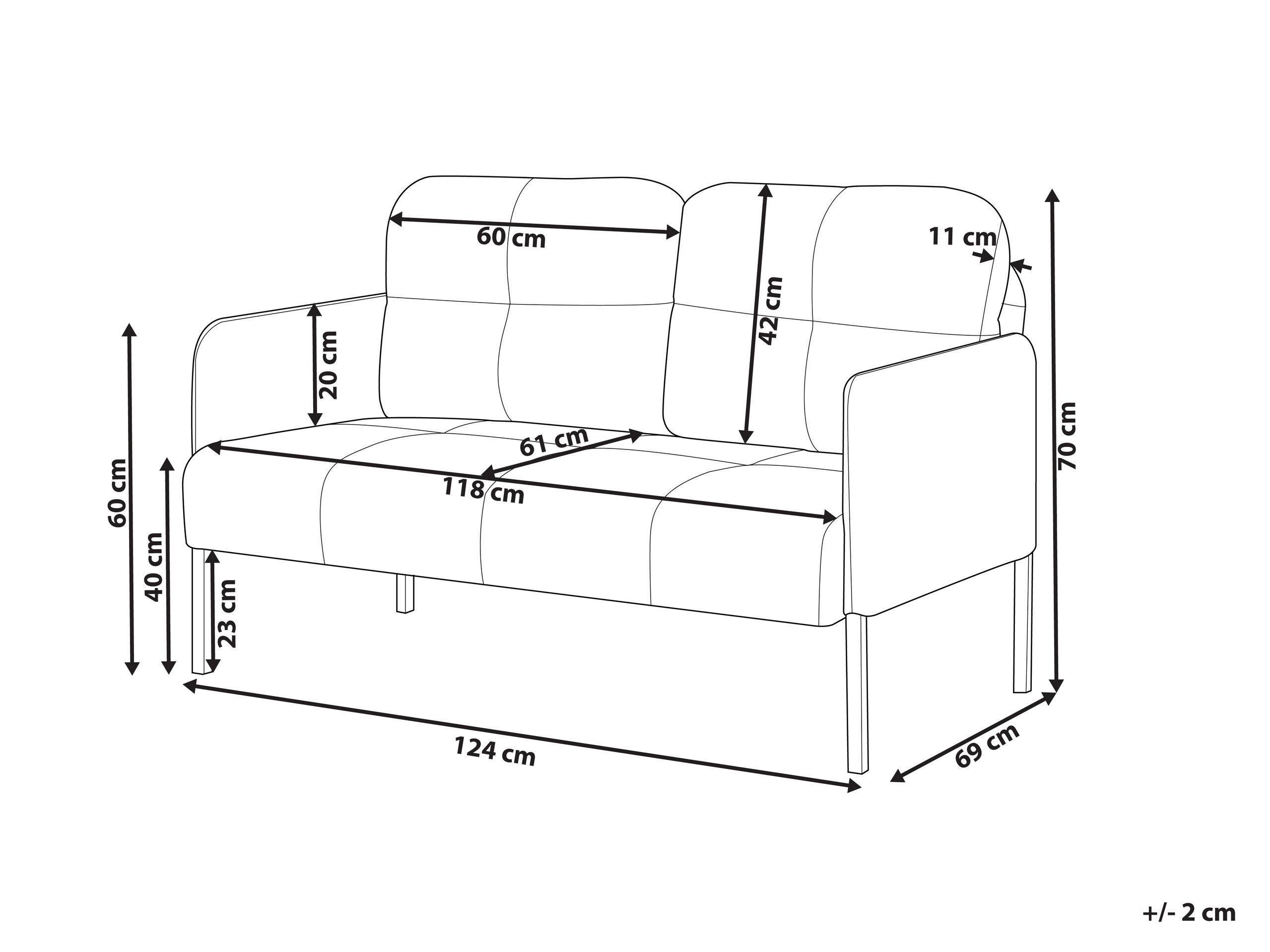 Beliani 2 Sitzer Sofa aus Polyester Retro LAHTI  