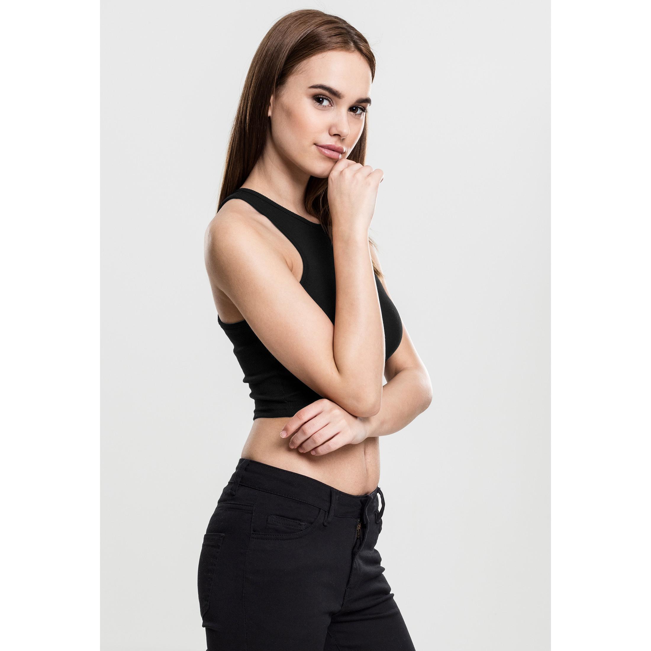 URBAN CLASSICS  crop top donna urban claic rib 