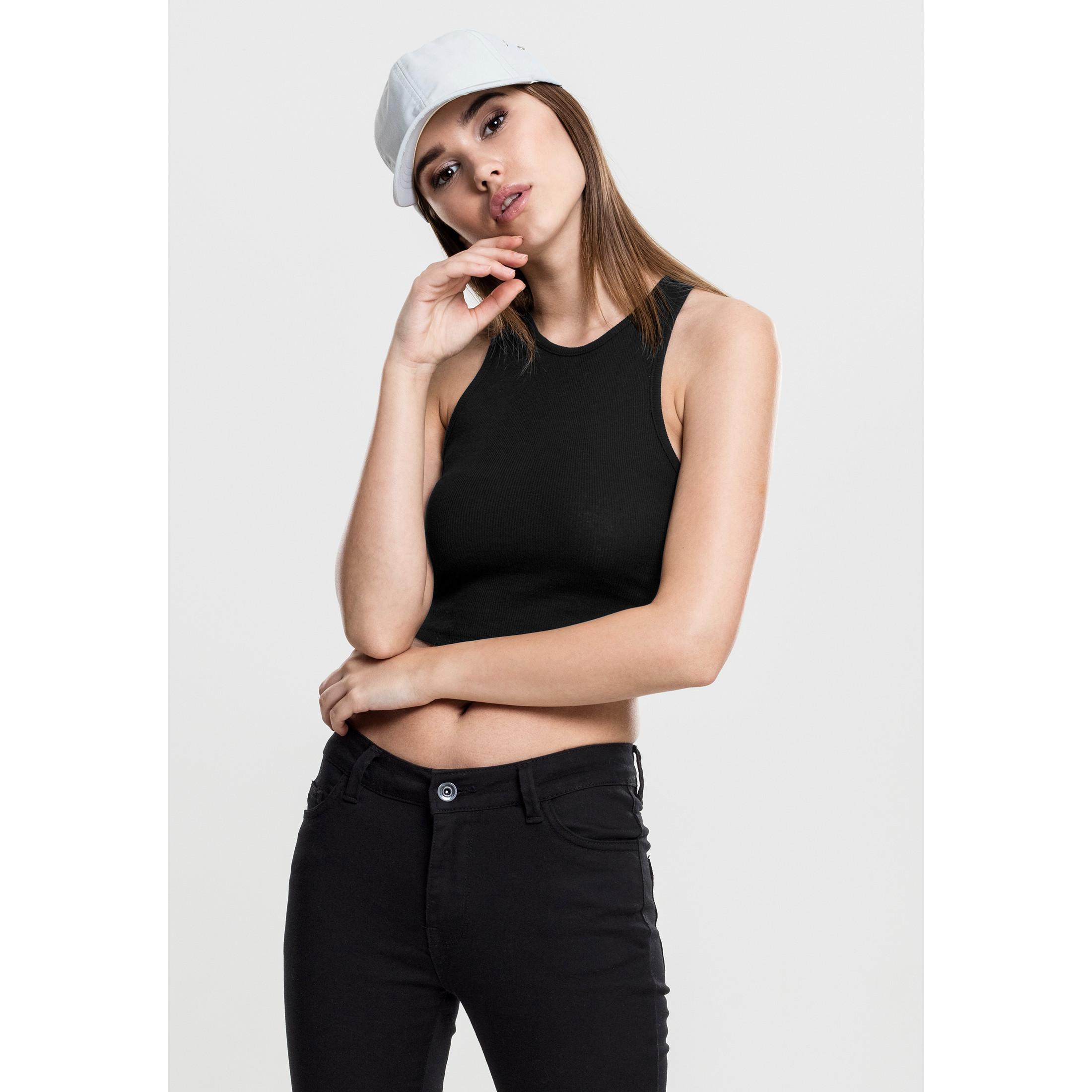 URBAN CLASSICS  crop top donna urban claic rib 