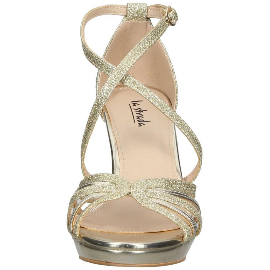 La Strada Glitzer Riemen Plateau Sandalen  
