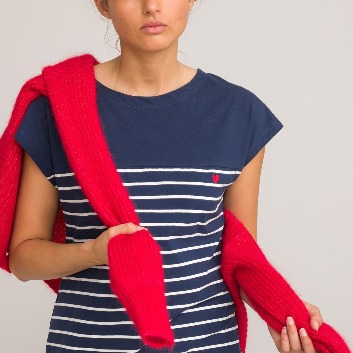 La Redoute Collections Chemise de nuit rayée à manches courtes  