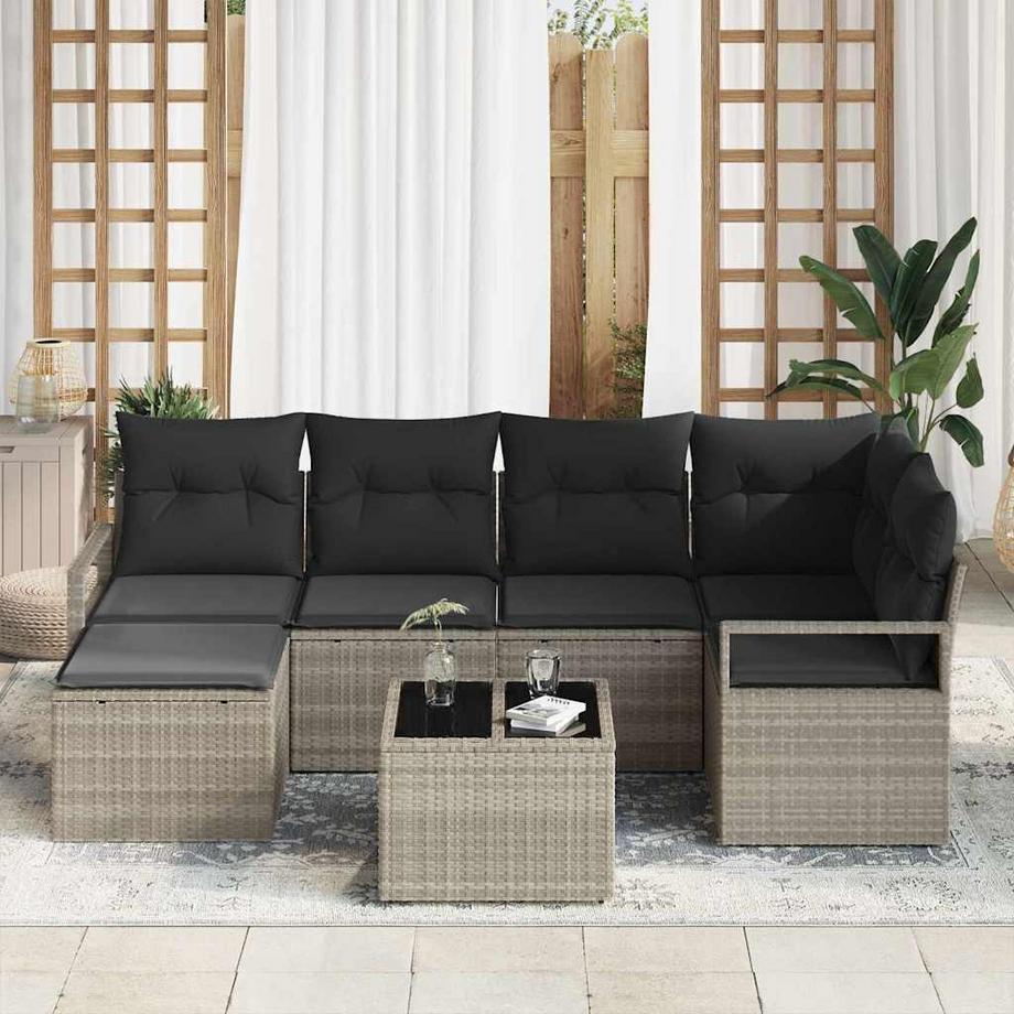 VidaXL Canapé d’extérieur poly rattan  