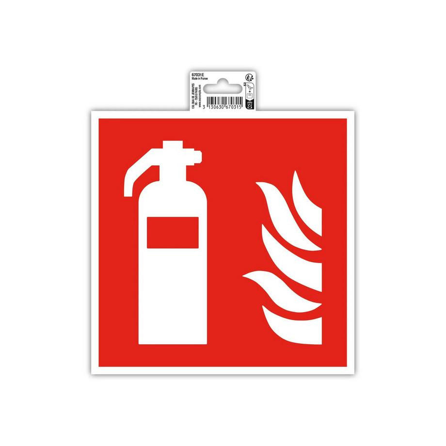 Exacompta Panneau PVC adhésif antidérapant Extincteur 20x20 cm  