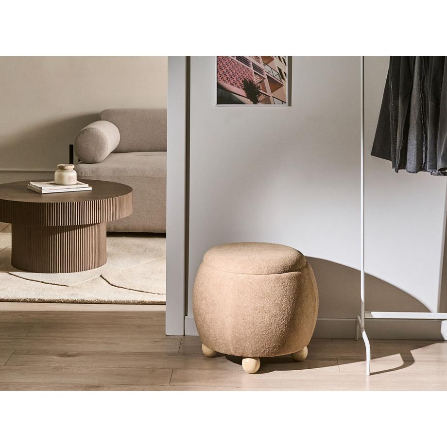 Beliani Pouf mit Stauraum aus Bouclé Klassisch ANNABELLA  