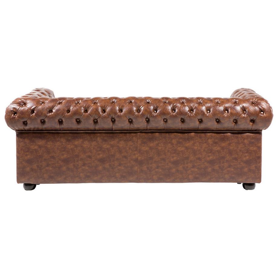 Beliani 3 Sitzer Sofa aus Kunstleder Glamourös CHESTERFIELD  